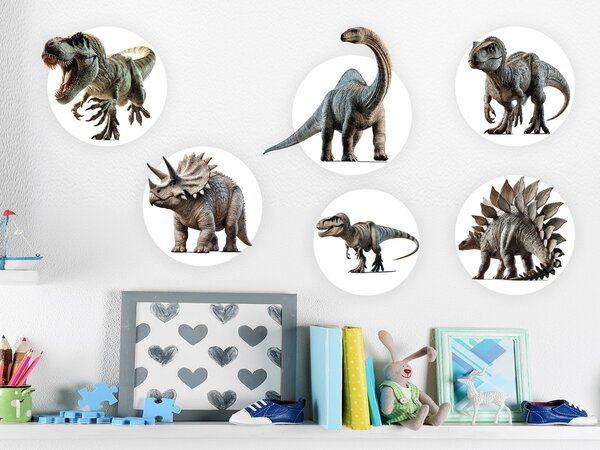 Dinosauři sada textilní přelepitelné samolepky na zeď arch 75 x 54 cm