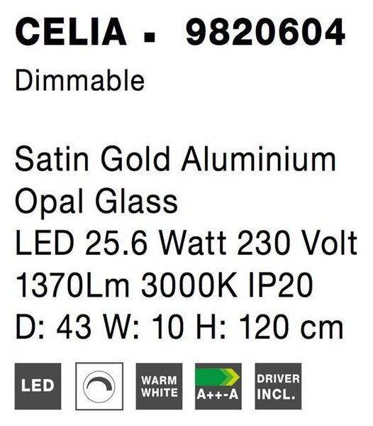Nova Luce Závěsné LED svítidlo CELIA, 25.6W 3000K stmívatelné Barva: Černá
