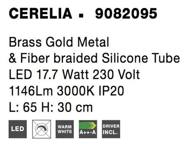 Nova Luce Stropní/nástěnné LED svítidlo CERELIA, d. 65 cm, 17.7W 3000K