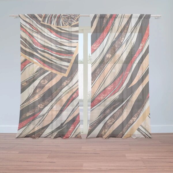 Sablio Záclony Pruhovaný motiv: 2ks 150x250cm