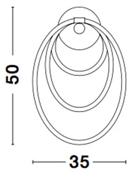 Nova Luce Nástěnné LED svítidlo CERELIA, d. 35 cm, v. 50 cm 29.5W 3000K