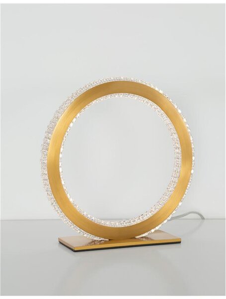 Nova Luce Stolní LED lampa CILION zlatý mosazný hliník a akryl 20W 2953K
