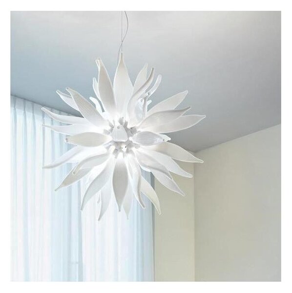 Ideal Lux - LED Lustr na lanku LEAVES 12xG9/3W/230V pr. 80 cm bílá