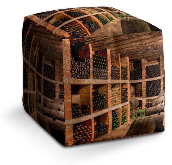 Sablio Taburet Cube Vinný sklípek - 40x40x40 cm