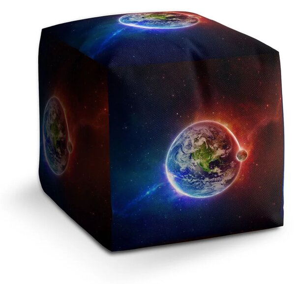 Sablio Taburet Cube Planeta Země - 40x40x40 cm
