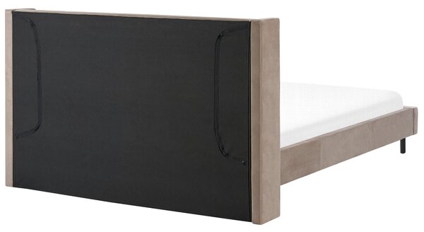 Postel Umělý samet VILLETTE 180 x 200 cm Taupe