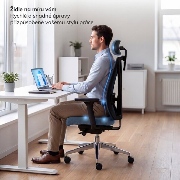 Ergonomická kancelářská židle tmavě modrá VECTOR
