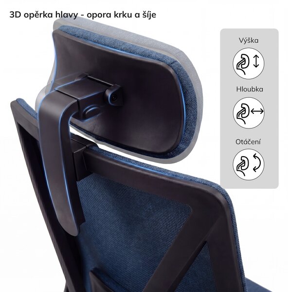 Ergonomická kancelářská židle tmavě modrá VECTOR