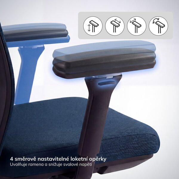 Ergonomická kancelářská židle tmavě modrá VECTOR