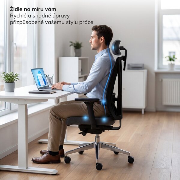Ergonomická kancelářská židle tmavě šedá VECTOR