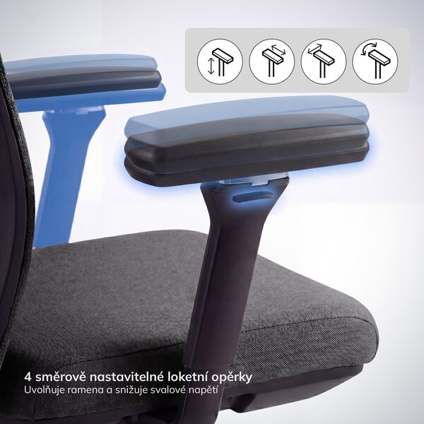 Ergonomická kancelářská židle tmavě šedá VECTOR