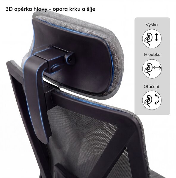 Ergonomická kancelářská židle tmavě šedá VECTOR