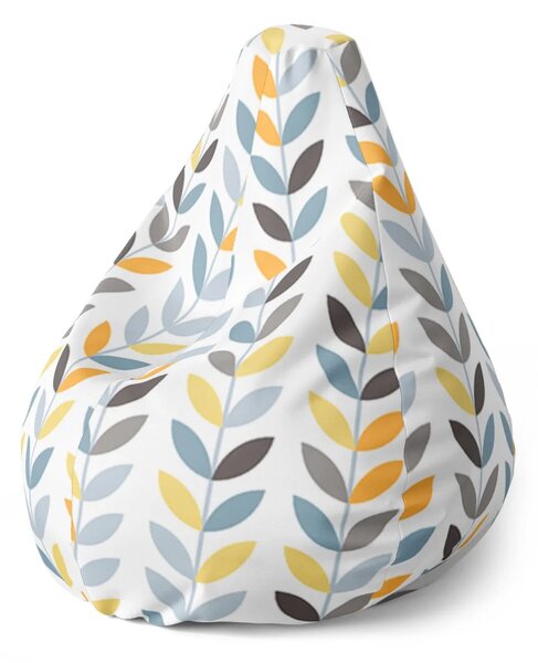 Sablio Sedací vak Pear Barevné lístky - 70 x 95 x 15 cm