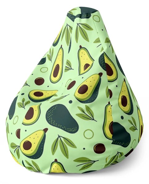 Sablio Sedací vak Pear Kreslené avokádo - 70 x 95 x 15 cm