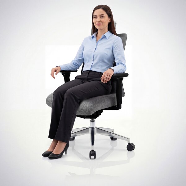 Ergonomická kancelářská židle šedá se síťovinou VECTOR