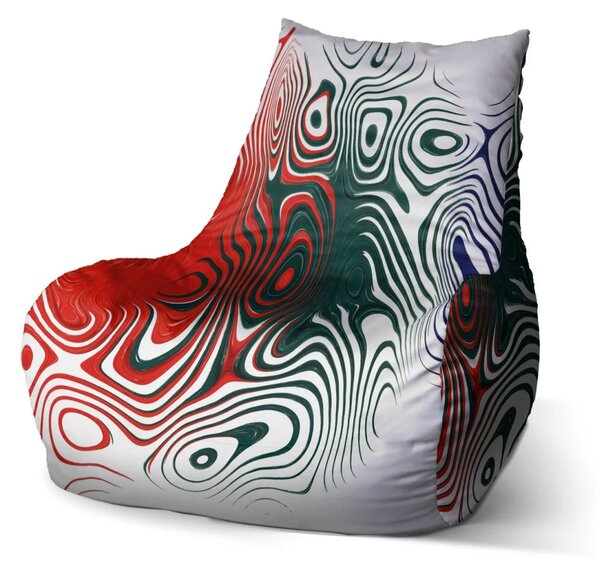 Sablio Sedací vak Bean Dvoubarevná abstrakce - 60 x 70 x 70 cm