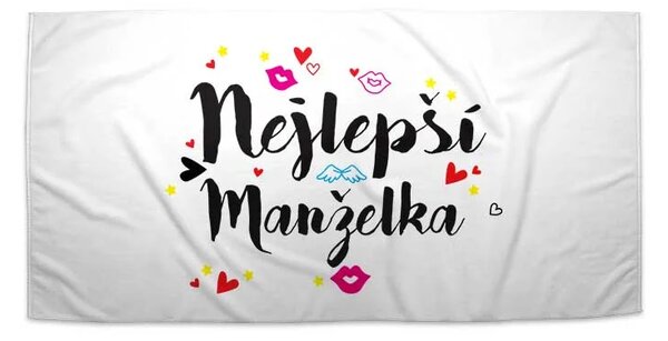 Sablio Ručník Nejlepší manželka - 30x50 cm