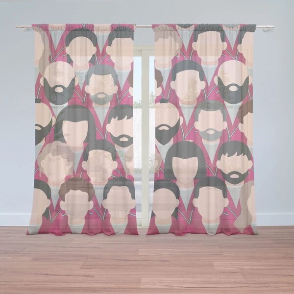 Sablio Záclony Money heist Anonymní tváře: 2ks 150x250cm