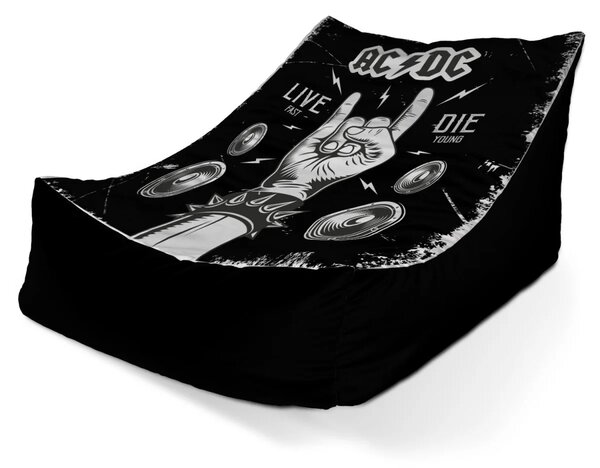 Sablio Sedací vak Lounge ACDC Live fast, die young - 80 x 95 x 50 cm