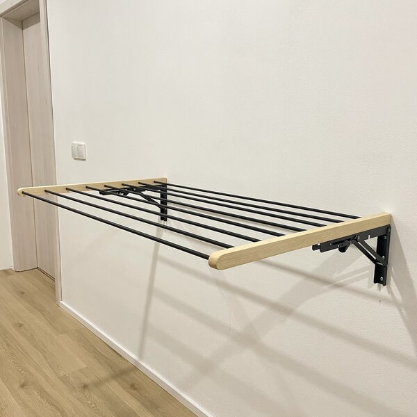 Wook FOLDER dřevěný skládací nástěnný sušák na prádlo 633 Materiál: jasan, délka: 50 cm