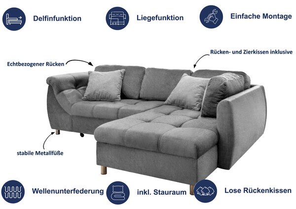 ROHOVÁ ROZKLÁDACÍ POHOVKA, textil, béžová Livetastic - Online Only sedačky, Online Only