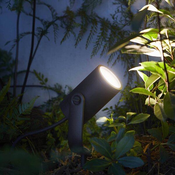 Philips Hue LED reflektor Lily, sada 3 kusů, můstek, RGB, IP65, stmívatelný, Černá, Hliník, Moderní