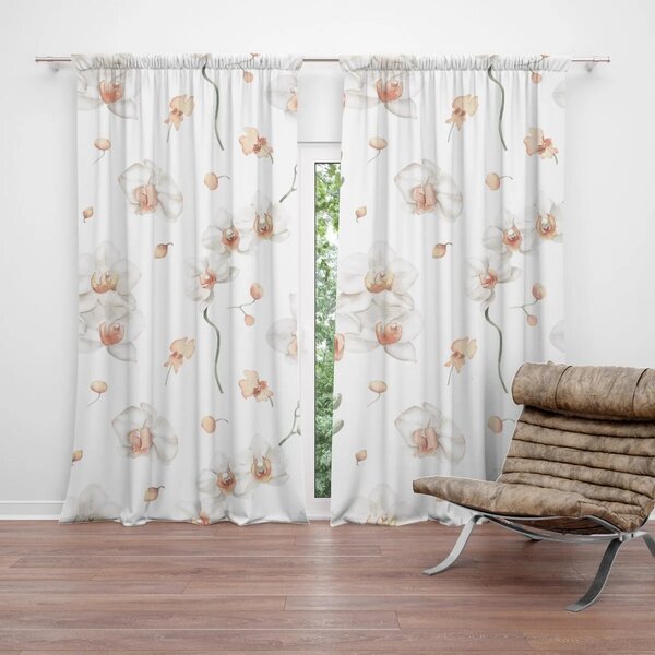 Sablio Závěs Bílá orchidej: 2ks 140x250cm