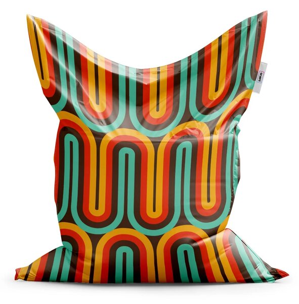 Sablio Sedací vak Retro vlny - 150x100 cm