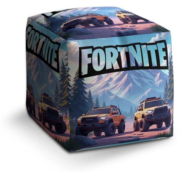 Sablio Taburet Cube FORTNITE Off-road auta - 40x40x40 cm
