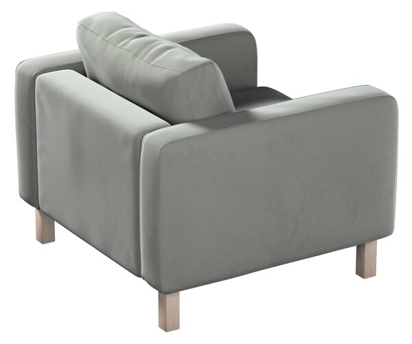 Potah na křeslo IKEA Karlstad, krátký barva šedá látka lesklé, sametová