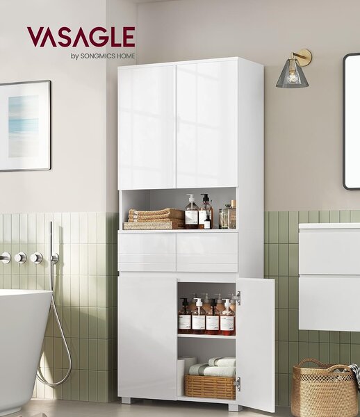 SONGMICS Koupelnová skříňka Vasagle Greta 170 cm bílá