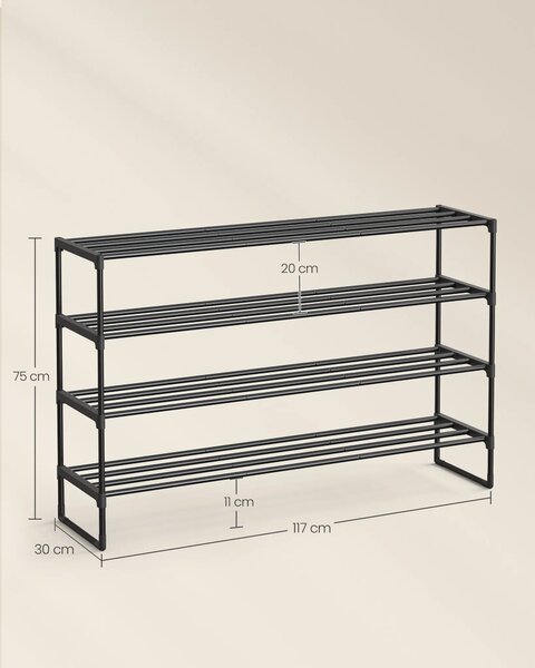 SONGMICS Botník Clarna 117 cm černý