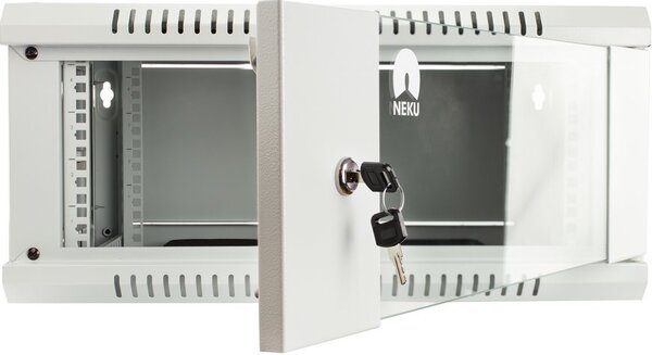RACK skříň závěsná NEKU TS 19" 4U 450mm, sv. šedá, k samosestavení