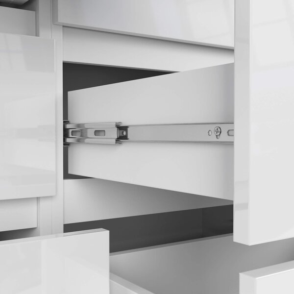 Ak furniture Komoda Kuba 120 cm 8 šuplíků bílá lesk
