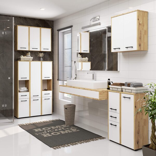 Ak furniture Koupelnová skříňka FIN I 30 cm dub artisan/bílá