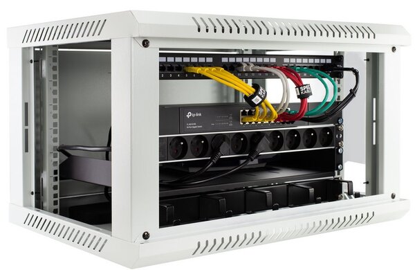 RACK skříň závěsná NEKU TS 19" 4U 450mm, sv. šedá, k samosestavení