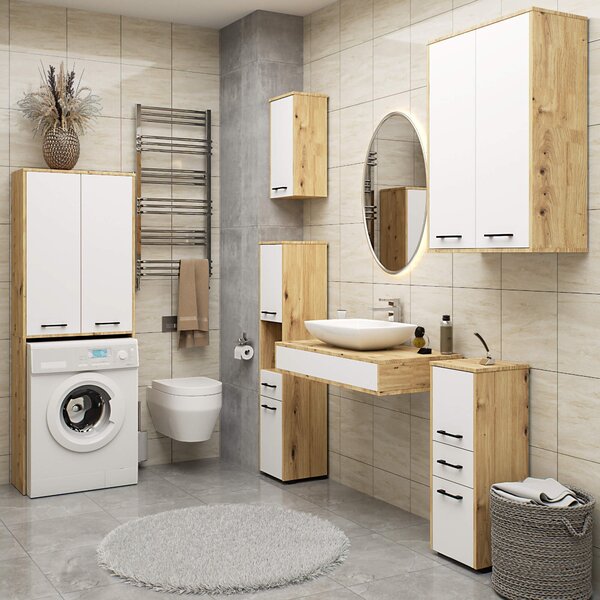 Ak furniture Koupelnová skříňka FIN I 30 cm dub artisan/bílá