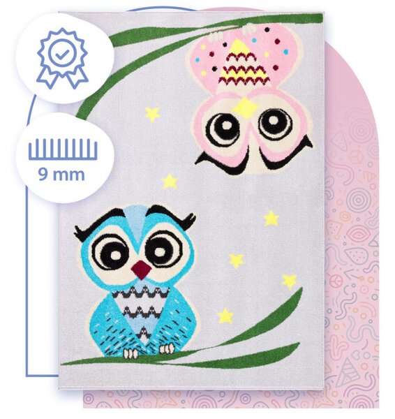 Koberec Agnella Funky Top Owl šedý
