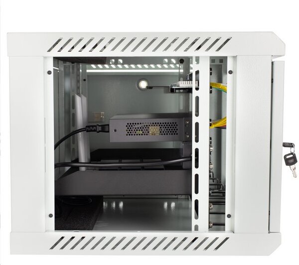 RACK skříň závěsná NEKU TS 19" 6U 450mm, sv. šedá, k samosestavení