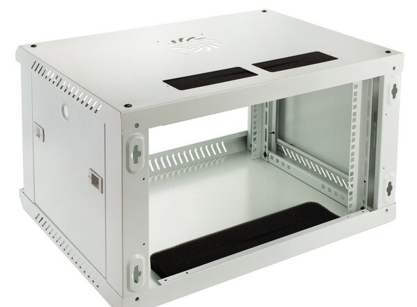 RACK skříň závěsná NEKU TS 19" 6U 450mm, sv. šedá, k samosestavení