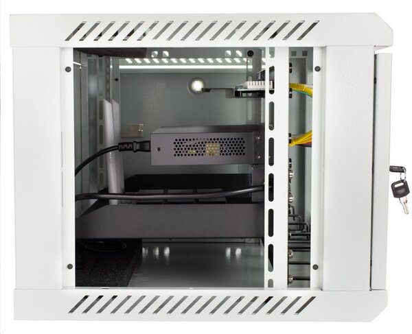 RACK skříň závěsná NEKU TS 19" 6U 450mm, sv. šedá, k samosestavení