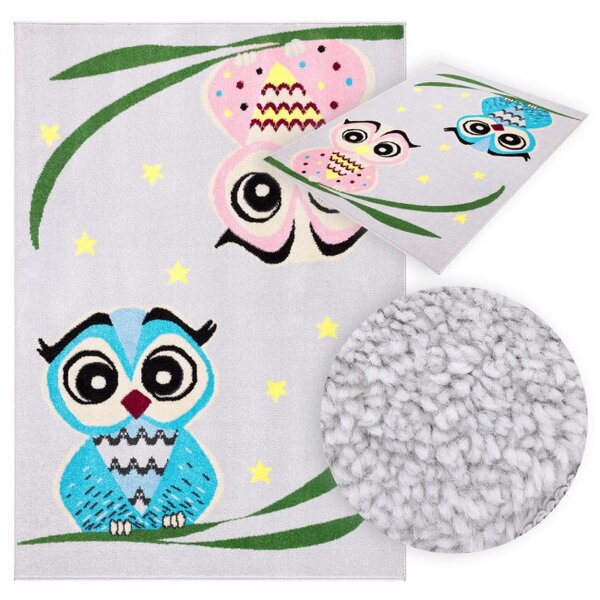 Koberec Agnella Funky Top Owl šedý