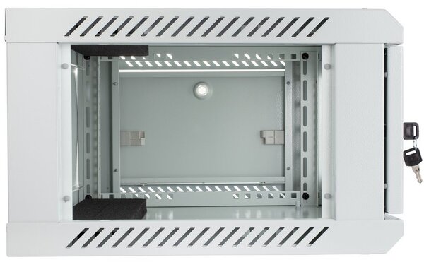 RACK skříň závěsná NEKU TS 19" 6U 450mm, sv. šedá, k samosestavení