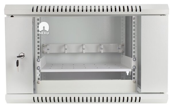 RACK skříň závěsná NEKU TS 19" 6U 450mm, sv. šedá, k samosestavení
