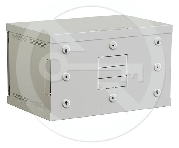 Rozvaděč nástěnný SENSA 6U 500mm, dveře plech, RAL 7035, SENSA-6U-65-21-G