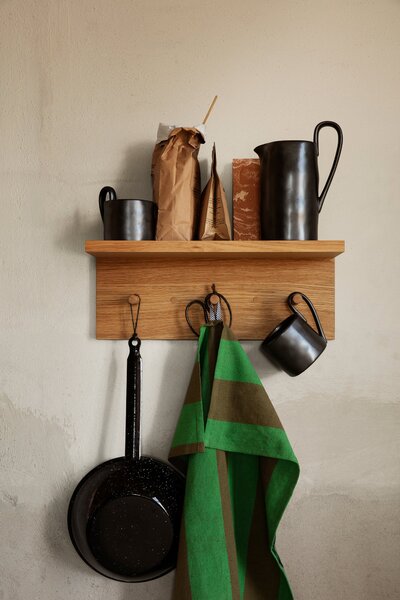 Ferm Living 1104265691 Věšák na liště s policí Place M přírodní dub