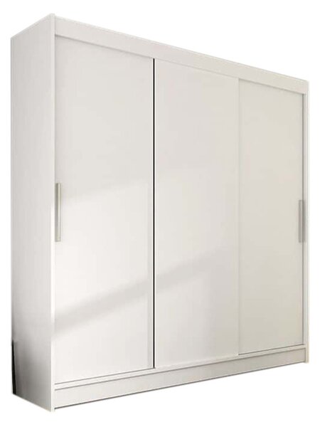 Posuvná šatní skříň LUKAS II, 250x215x58, bílá mat