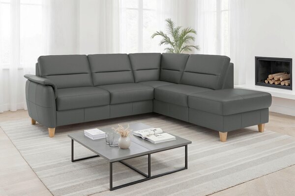 ROHOVÁ SEDAČKA, kůže, antracitová Sit & More - Sedací soupravy, Online Only