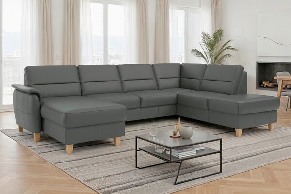 SEDACÍ SOUPRAVA, kůže, antracitová Sit & More - Sedací soupravy, Online Only