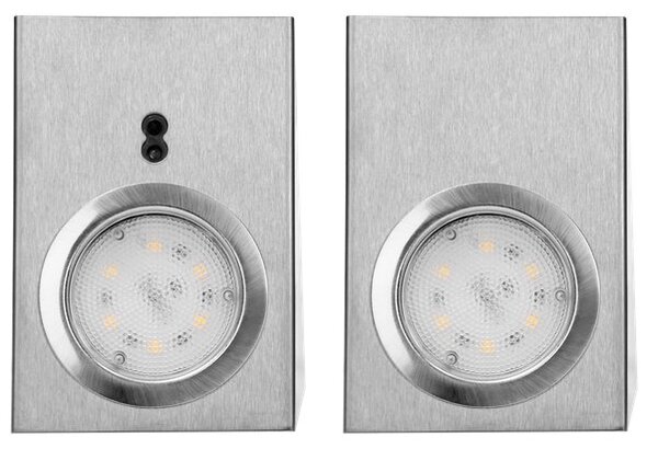Sada LED svítidel pod skříňku ADVITI AD-OM-6207L4, 2,5W 180lm 4000K, 2ks, INOX stříbrná